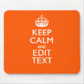 Personalisiert BEHALTEN KALM der orangefarbenen Te Mousepad (Vorne)