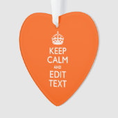 Personalisiert BEHALTEN KALM der orangefarbenen Te Ornament (Vorderseite)