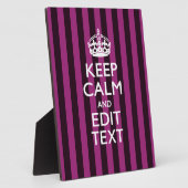 Personalisiert BEHALTEN KALM Ihren Text auf Pink F Fotoplatte (Seite)