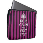 Personalisiert BEHALTEN KALM Ihren Text auf Pink F Laptopschutzhülle (Vorne Rechts)