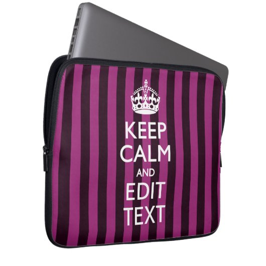 Personalisiert BEHALTEN KALM Ihren Text auf Pink F Laptopschutzhülle (Vorne Rechts)