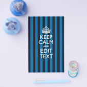 Personalisiert BEHALTEN KALM Ihres Texts auf blaue Flyer (Einzeln)