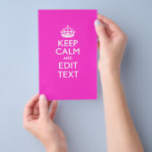 Personalisiert BEHALTEN KALM UND Text auf Pink bea Flyer (Handgriff)