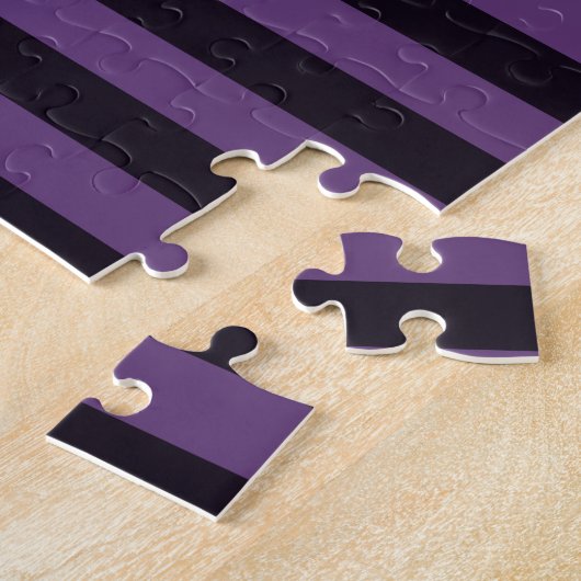 Personalisiert Behalten Lila Streifendekor Puzzle (Seite)