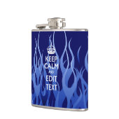 Personalisiert Behalten Ruhe auf Blauen Flammen Flachmann (Links)