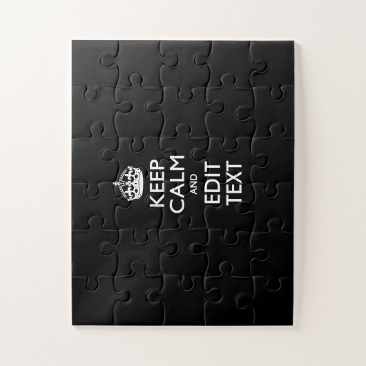 Personalisiert Behalten Ruhe auf solider schwarzer Puzzle (Vertikal)
