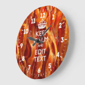 Personalisiert Behalten Ruhe Ihren Text auf Bacon Große Wanduhr (Winkel)