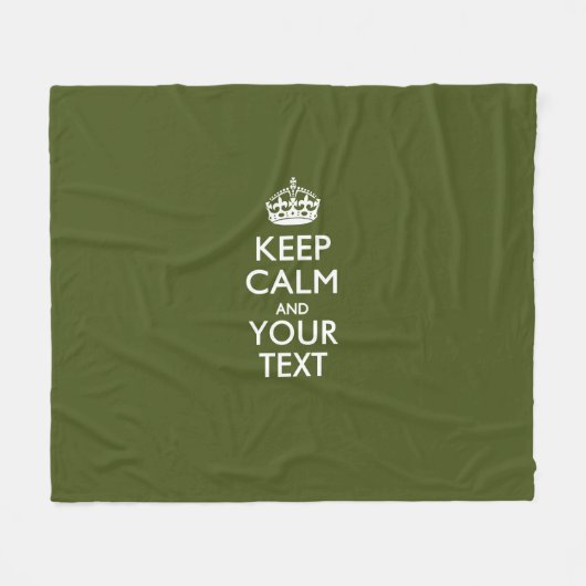 Personalisiert Behalten Ruhe und grüner Text Fleecedecke (Vorderseite (Horizontal))