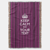 Personalisiert Behalten Ruhe und Ihr Text für Cool Decke (Vorderseite Vertikal)