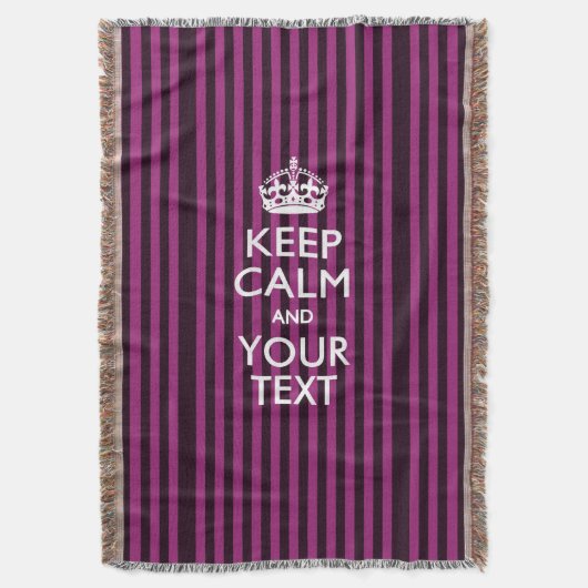 Personalisiert Behalten Ruhe und Ihr Text für Cool Decke (Vorderseite Vertikal)