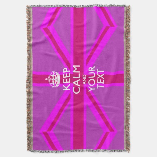 Personalisiert Behalten Ruhe und Ihr Text für Cool Decke (Vorderseite Vertikal)