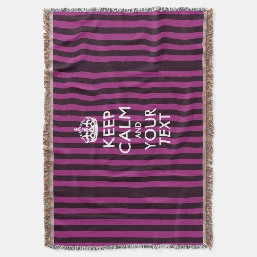 Personalisiert Behalten Ruhe und Ihr Text für Cool Decke (Vorderseite Vertikal)