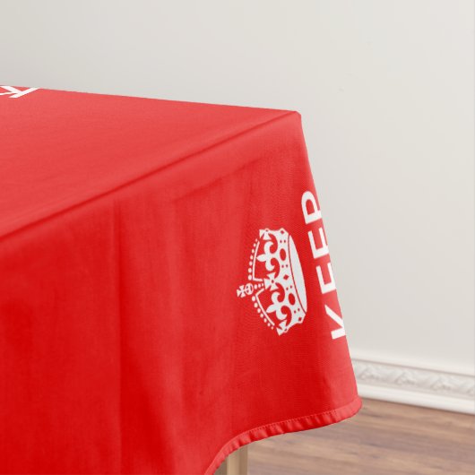 Personalisiert Behalten Ruhe und Ihr Text korallen Tischdecke (Beispiel)