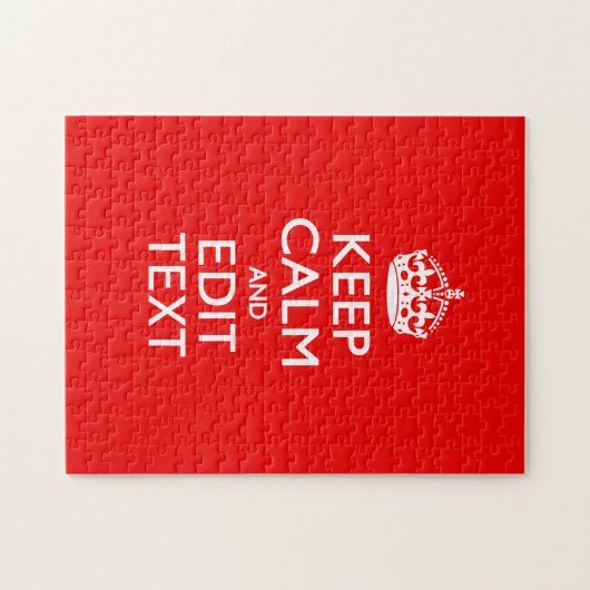 Personalisiert Behalten Ruhe und Text-Rot-Dekorati Puzzle (Horizontal)