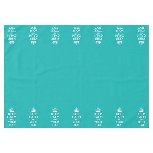 Personalisiert Behalten Ruhe und Türkis Tischdecke (Vorderseite (Horizontal))