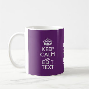 Personalisiert BEHALTEN Sie RUHE Ihr Text auf lila Kaffeetasse