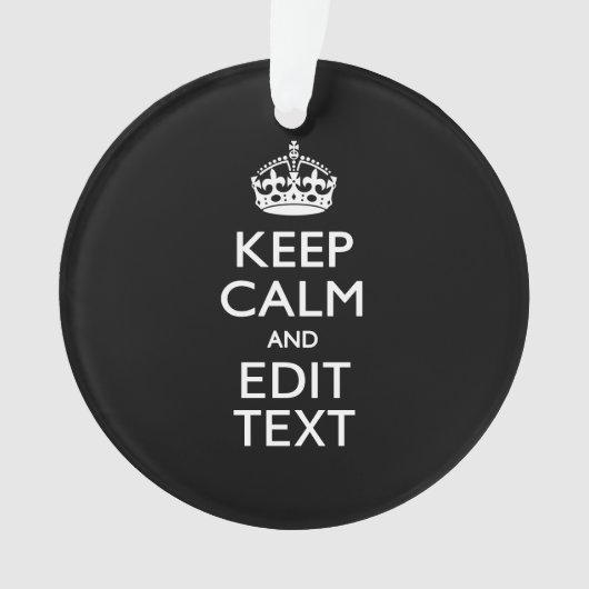 Personalisiert BEHALTEN Sie RUHE Ihr Text auf Ornament (Vorderseite)