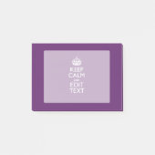 Personalisiert BEHALTEN Sie RUHE UND Ihren Text Post-it Klebezettel (Vorderseite)