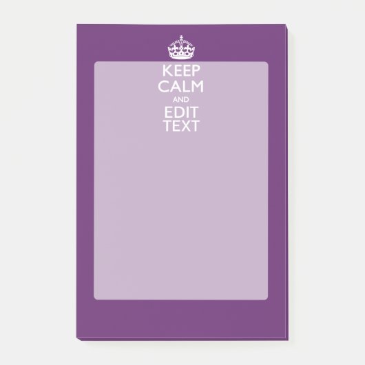 Personalisiert BEHALTEN Sie RUHE UND Ihren Text Post-it Klebezettel (Vorderseite)