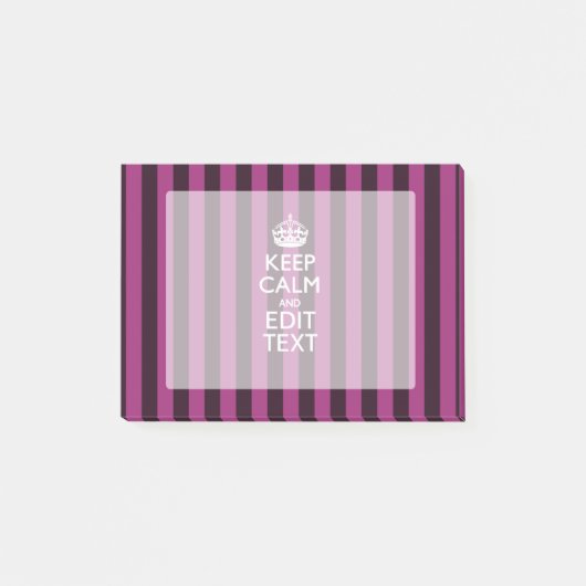 Personalisiert BEHALTEN Sie RUHE und Ihren Text Post-it Klebezettel (Vorderseite)