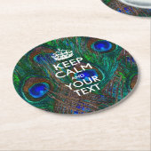 Personalisiert BEHALTEN Sie RUHE UND Ihren Text Runder Pappuntersetzer (Angewinkelt)