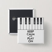 Personalisiert BEHALTEN Sie RUHE und SPIEL AN - Button (Vorne & Hinten)