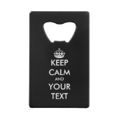 Personalisiert behalten Sie ruhigen Geldbeutel Flaschenöffner (Rückseite)