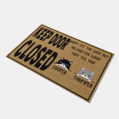 Personalisiert Behalten Tür geschlossen Lass Katze Fußmatte (Schrägansicht)