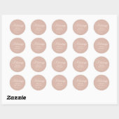 Personalisiert Beige Blush Segen Runder Aufkleber (Blatt)