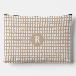 Personalisiert Beige Einfaches Abstraktes Linienmu Zubehörtasche