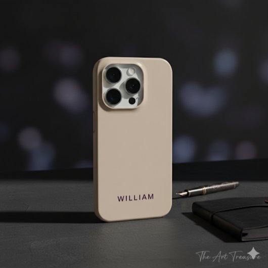 Personalisiert Beige Farbe iPhone Case mit benutze
