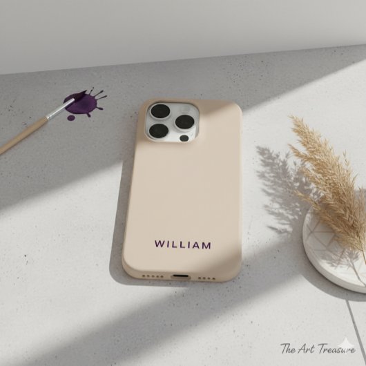 Personalisiert Beige Farbe iPhone Case mit benutze