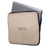 Personalisiert beige Farbe Text monogramm elegant Laptopschutzhülle (Vorderseite Links)