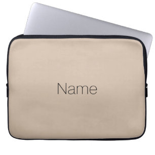 Personalisiert beige Farbe Text monogramm elegant Laptopschutzhülle
