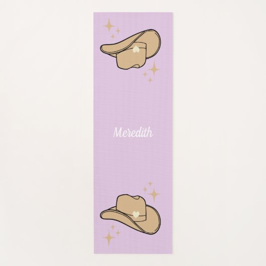 Personalisiert Beige Lilac Cowgirl Rodeo Yogamatte (Vorderseite)