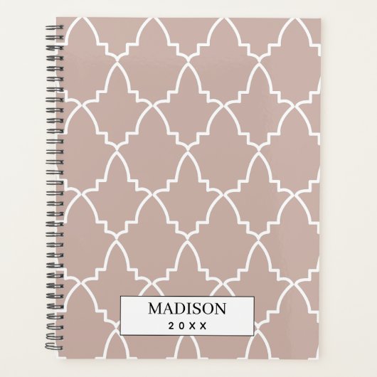 Personalisiert Beige marokkanische Gittermuster Planer (Vorderseite)