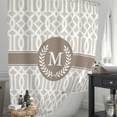 Personalisiert Beige marokkanisches Quatrefolie Duschvorhang