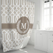 Personalisiert Beige marokkanisches Quatrefolie Duschvorhang