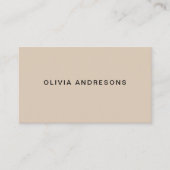 : Personalisiert Beige Monogram Visitenkarte (Vorderseite)