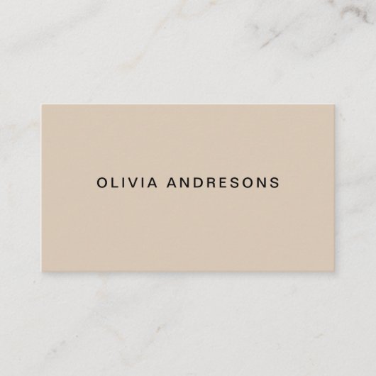 : Personalisiert Beige Monogram Visitenkarte (Vorderseite)