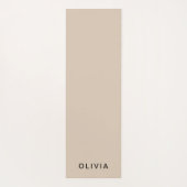 Personalisiert-Beige-Monogramm Yogamatte (Rückseite)