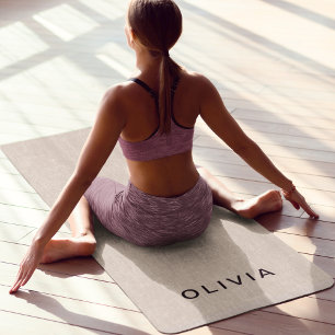 Personalisiert-Beige-Monogramm Yogamatte