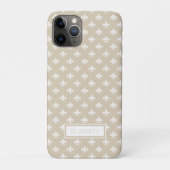 Personalisiert Beige Weiße Lilie Muster Case-Mate iPhone Hülle (Rückseite)