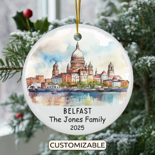 Personalisiert Belfast Ornament, Irland Keramik Ornament