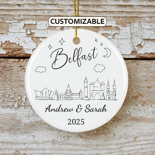 Personalisiert Belfast Ornament, Nordirland Keramik Ornament