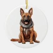 Personalisiert belgische Malinois Hunde Kunst Keramik Ornament (Vorne)