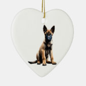 Personalisiert belgische Malinois Puppy Keramik Ornament (Rechts)