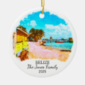 Personalisiert Belize Ornament, Zentralamerika Keramik Ornament (Vorne)