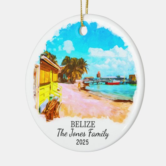 Personalisiert Belize Ornament, Zentralamerika Keramik Ornament (Links)