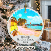 Personalisiert Belize Ornament, Zentralamerika Keramik Ornament